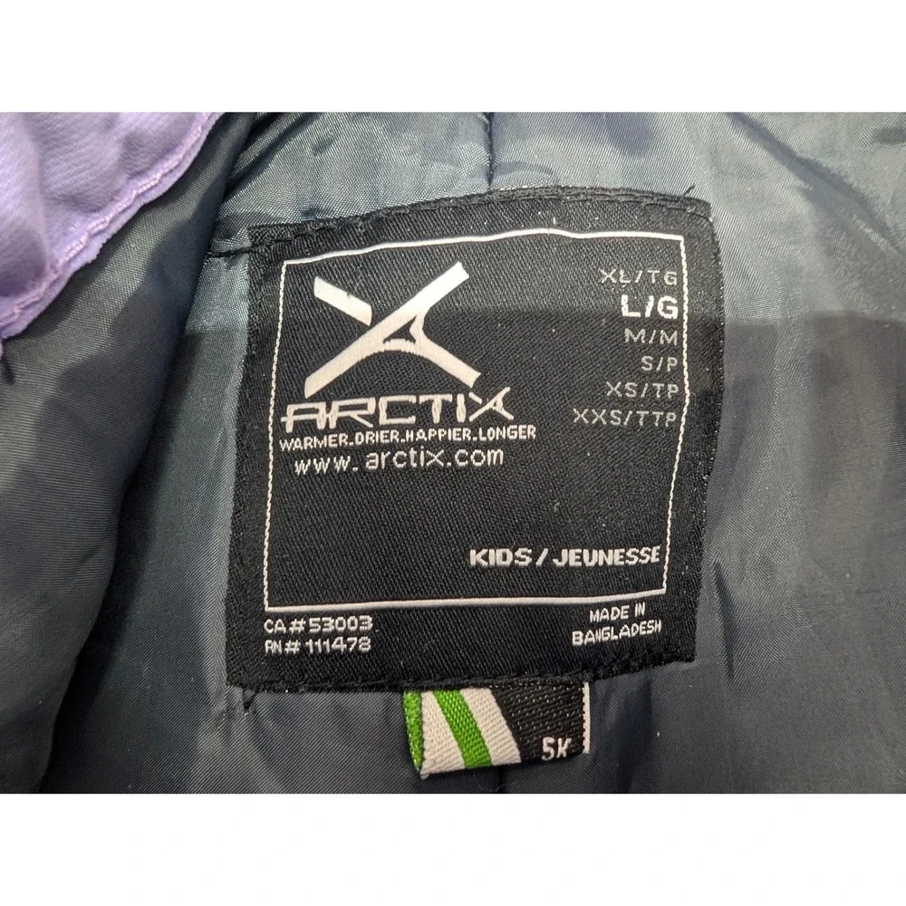 Arctix Insulated Snow Pants Winter Ski Trousers Kids Girls Size L Purple Winter